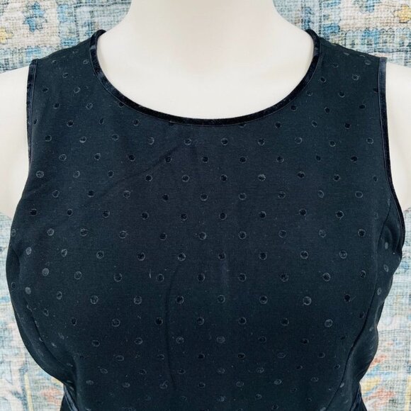 Talbots Polka Dot Dress Size 8P Black, Sleeveless, Knee Length, Round Neck - Picture 2 of 8